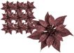 Cosy&Trendy Billiet - Vanlaere Kerstboomversiering Kerstster - 10x stuks - 18 cm - donkerrood - op clip - ornament - ster