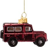 Vondels boule de Noël - SUV voiture 6cm en verre, couleur rouge 1 pièce