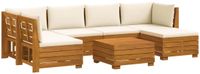 vidaXL - 7-delige Buitenbank Set - Massief Acacia Hout - Bruin