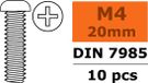 Revtec - Pan Head Screw - M4X20 - Galvanized Steel - 10 pcs