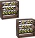 Kesper 2x Étagères à vin en bois carrées pour 30 bouteilles 25 x 50 x 50 cm Brun