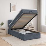 Maison Exclusive Lit Ottoman exclusif avec matelas, couleur gris foncé, dimensions 90 x 190 cm, revêtement en velours