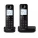 Philips Duo D2702B Draadloze vaste telefoon, 11,6 cm (4,6 inch), verticale microfoon, handsfree, tot 14 uur, geoptimaliseerde antenne, twee telefoons, zwart