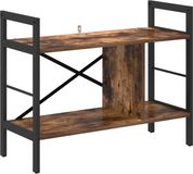 vidaXL Rek gerookt eiken, 75 x 30 x 58,5 cm, technisch hout, thuiskantoor, industriële plank, grote opslag, moderne plank voor je woonkamer