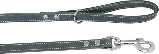 Jack and Vanilla Vetlederen Hondenriem - Grijs - 16 mm x 100 cm