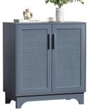 Commode Rotin 80x40x89 cm Bleu Gris