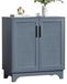 Commode Rotin 80x40x89 cm Bleu Gris