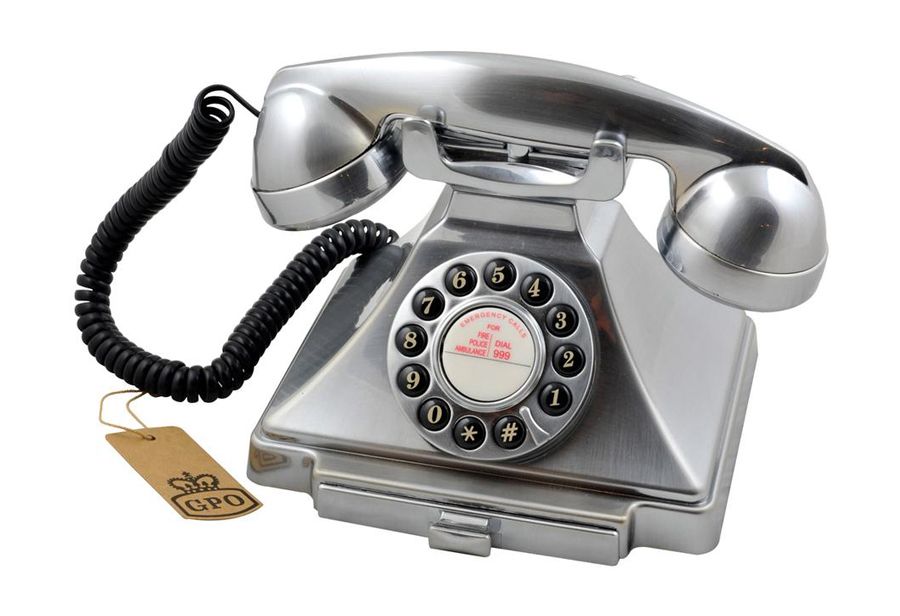 GPO 1929SPUSHCHR - Retro Telephone - Chrome