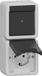 Gira Verticale Schakelaar Stopcontact Combinatie IP44 Grijs