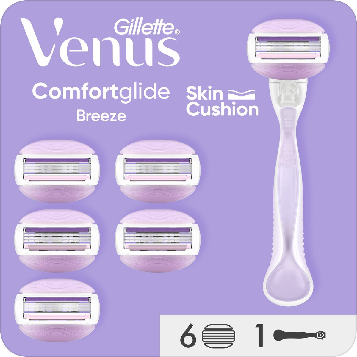 Gillette Comfortglide Breeze - 1 Handvat - 6 Scheermesjes - Voor Een Gladde Zachte Scheerbeurt