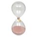 Atmosphera Zandloper cilinder - decoratie of tijdsmeting - 30 minuten - roze zand - D8 x H20 cm - glas