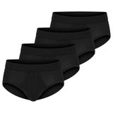 Schiesser Heren sportslip 4 pack Cotton Essentials Authentic Zwart