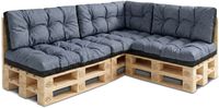 Amazinggirl Palletkussens Outdoor Kussen Set van 7 palletkussens - Kussens voor pallets Euopallets palletbank en palletmeubels palletkussens Jeans Eco linnen