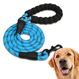 EDIPETS hondenriem, trainingsriem, gewatteerd, zacht handvat, touw voor puppy's en kleine, middelgrote en grote honden, 1'2, 1'5 en 2'2 meter (Blauw, 2.2 m)