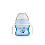 MAM Starter Cup Night Baby drinkbeker (150 ml), drinkfles voor eerste drinkpogingen, babybeker met lichtgevende en antislip handvatten, vanaf 4 maanden, wasbeer