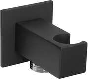 Sapho Accessoires - Wandaansluitbocht met houder, vierkant, mat zwart SG303NE