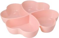 Excellent Houseware Snackschaal / serveerschaal - met vakverdeling - roze - kunststof - D32 cm - Serveerschalen