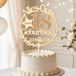 Cake Topper 18e anniversaire bois avec guirlande lumineuse LED