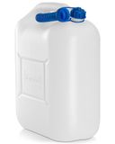 hünersdorff Eco Waterjerrycan met afvoerbuis en niet te verliezen dekselschroefverbinding, 22 l (met buis), wit