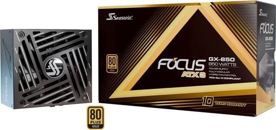 Seasonic FOCUS GX-850 ATX 3 (2024) 850W - Voeding ATX12V 3.1 - 80 Plus Gold - Modulair - PCIe 5.0 - Zwart