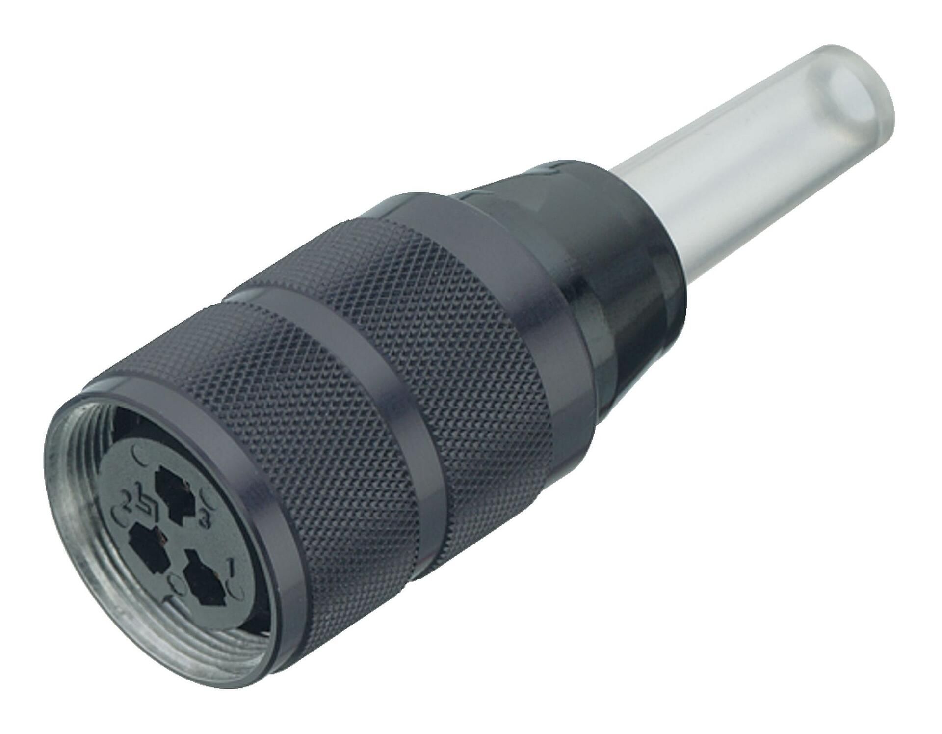 BINDER 09-0034-00-03 Kabelconnector M25 Vrouwelijk Gegoten Aluminium Zilver Soldeer IP40 250V 10A Duitsland