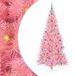Sapin de Noël 210cm Rose PVC Arbre de Noël avec 300 LED et support