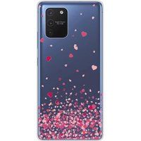 Samsung Galaxy S10 Lite Confettis de coeurs rose bedrukt siliconen hoesje