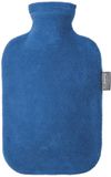 Fashy Kruik met fleecehoes - Blauw - 2 Liter - Kunststof - Warmwaterkruik