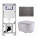 Geberit QeramiQ Dely Swirl Toiletset - Geberit UP320 inbouwreservoir - gunmetal bedieningsplaat - glans wit