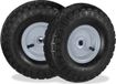 Relaxdays 2x steekwagenwiel 4.1/3.5-4, reserve luchtbanden, 16 mm as, tot 136 kg, 260x85mm, stalen velg, zwart-grijs