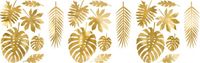 PARTYDECO - 21 tropische papieren blaadjes goud