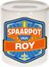 Bellatio Decorations Kinder spaarpot met naam - Roy - keramiek - met dop - wit