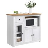 VidaXL Magnetron Dressoir PANAMA Wit en Honing Was 99.5 x 44 x 86.5 cm