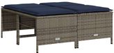 vidaXL Tuinstoelen met kussens 4 stuks grijs polyrotan
