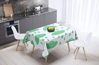 Bonamaison Tafelkleed, Anti-Mold, Sneldrogend, Waterdicht, 100% Polyester Tafellaken, Petroleum Groen, Wit, 140 x 140 Cm