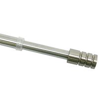GARDINIA Gordijnroede voor vitrages, cilinder, metalen stang incl. 2 schroefhaken, uitschuifbaar, diameter: 10 mm, lengte: 40-65 cm, rvs-look