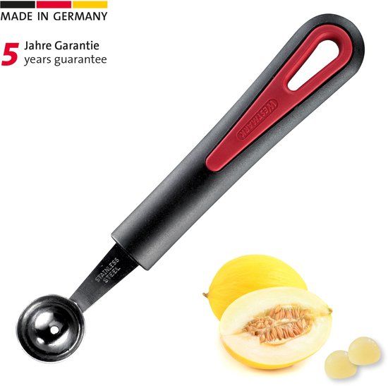 Westmark Meloenschep/bolletjeslepel voor fruit en groenten, ø 26 mm, lengte: 17,3 cm, roestvrij staal/kunststof, Gallant, zwart/rood, 29222270