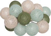 ATMOSPHERA CREATEUR D'INTERIEUR Atmosphera lichtslinger met 16 bollen Ø3,5 cm - Groen / Blauw / Roze met warm wit led licht - 215 cm - Op batterijen