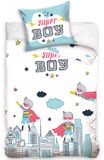 Super Boy Dekbedovertrek Skyline Glow in the Dark - Eenpersoons - 140 x 200 cm - Katoen