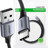 Ugreen - USB-A naar USB-C kabel - 3A - 2m - Grijs