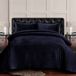 Tribeca Living Fluwelen Oversized Quilt Set, Indigo, Twin
