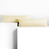 DecoKing Amber-kussenslopen 20 x 145 cm, jerseykatoen, rits, crème, 2 stuks