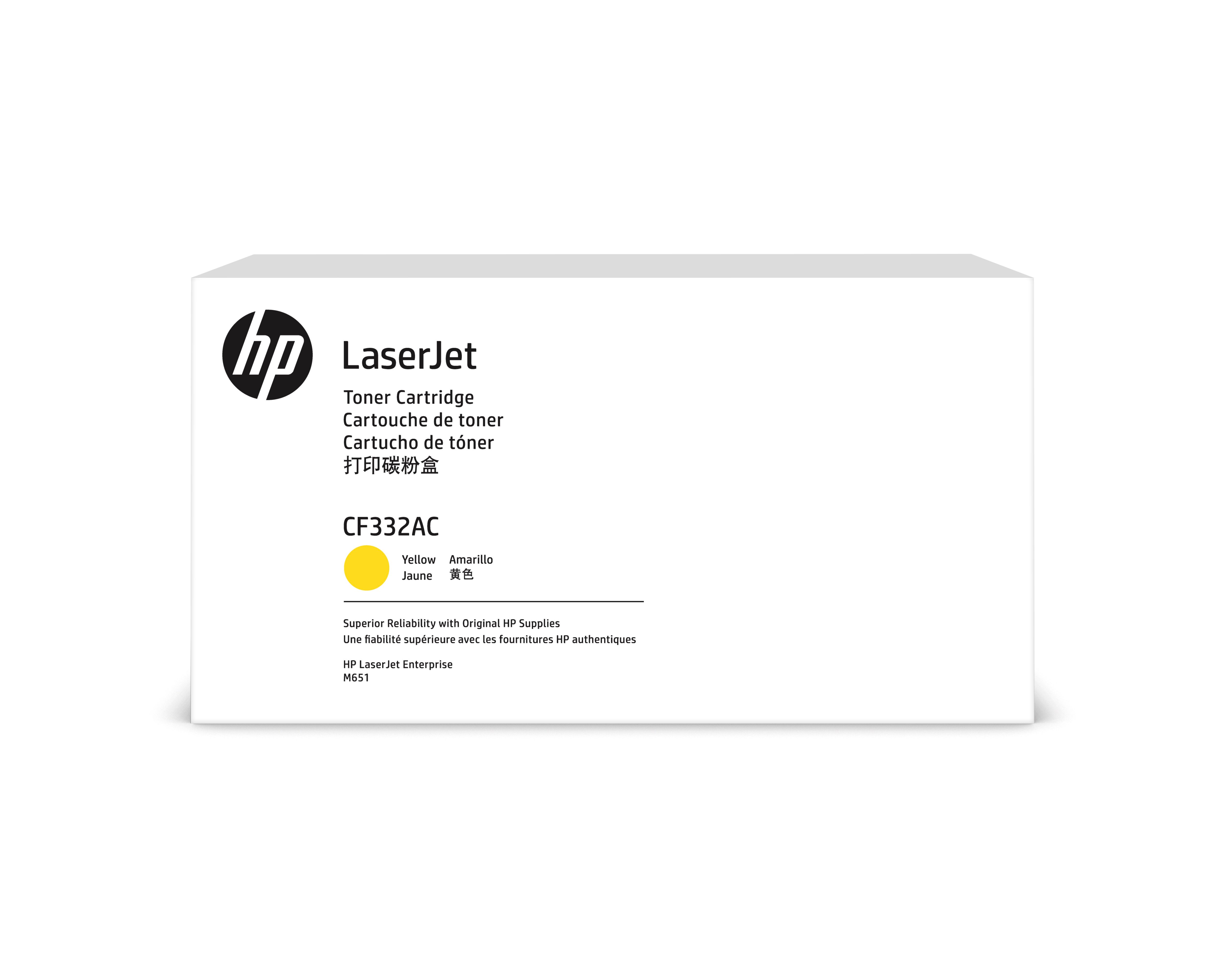 HP 654A Yellow Toner Cartridge for LaserJet Enterprise M651