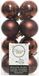 Decoris Petites boules de Noël - 16 pièces - Acajou Brun - 4 cm - Plastique - Incassable