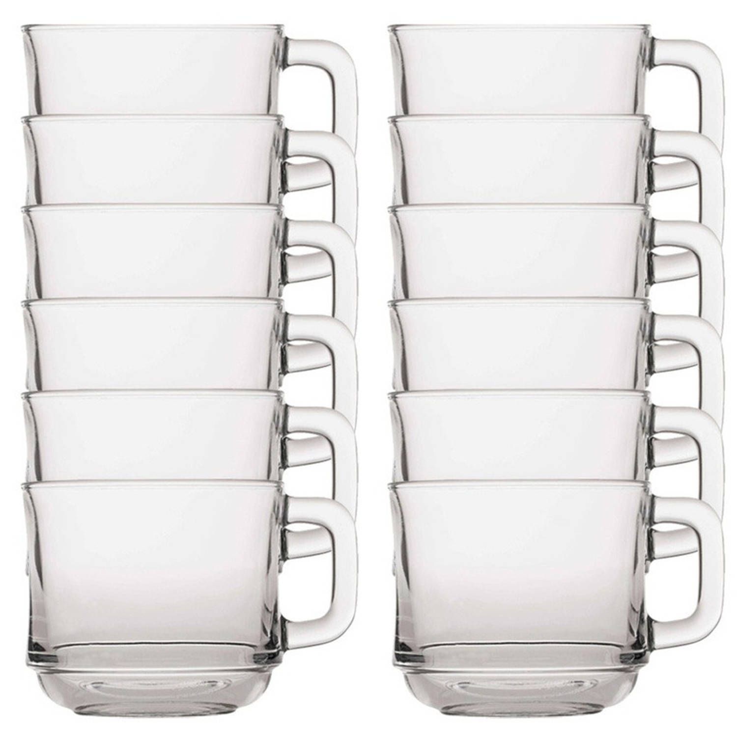 Duralex Lys - Theeglazen/koffieglazen - 220 ml - 12 stuks - Transparant