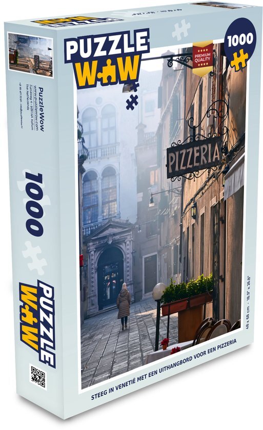 MuchoWow Puzzel Venetië - Uithangbord - Steeg - Legpuzzel - Puzzel 1000 stukjes volwassenen