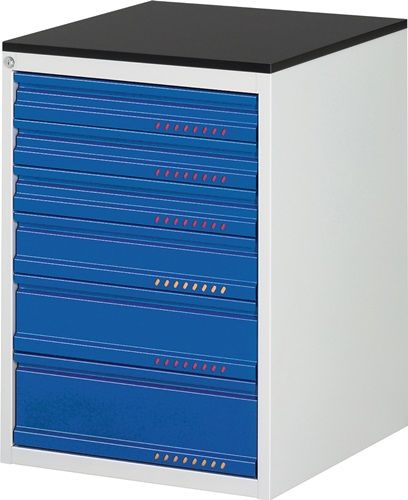 Promat/Tecwerk Schuifladekast | BK 650 | H820xB580xD650mm | lichtgrijs/gentiaanblauw | standaard uittrekbaar - 9000425565