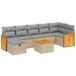 vidaXL Loungeset met Kussens, Polyrattan, Gemengd Beige