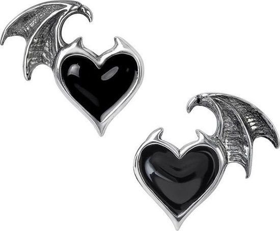 Alchemy Gothic Stud oorbellen Blacksoul Zwart