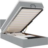 vidaXL Ottomaans bed met matras 90x190cm stof lichtgrijs